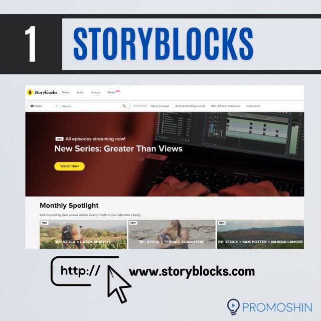 video marketing content on storyblocks